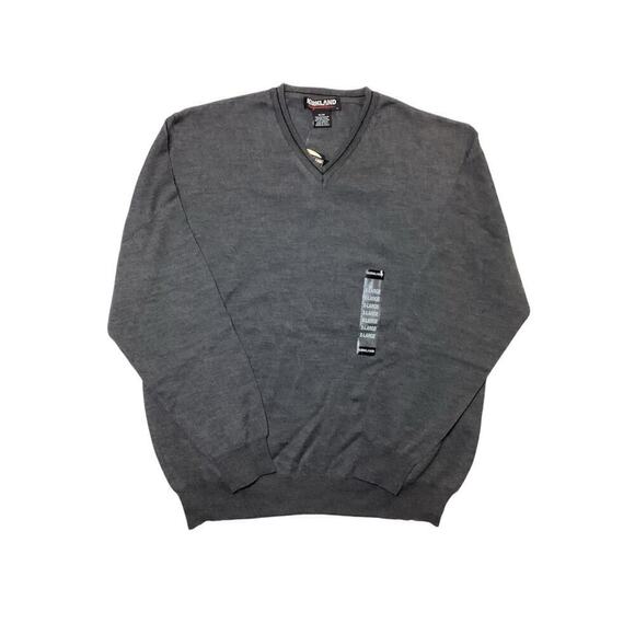 Kirkland signature 100% merino wool V-neck sweater men’s XL gray - Picture 1 of 3